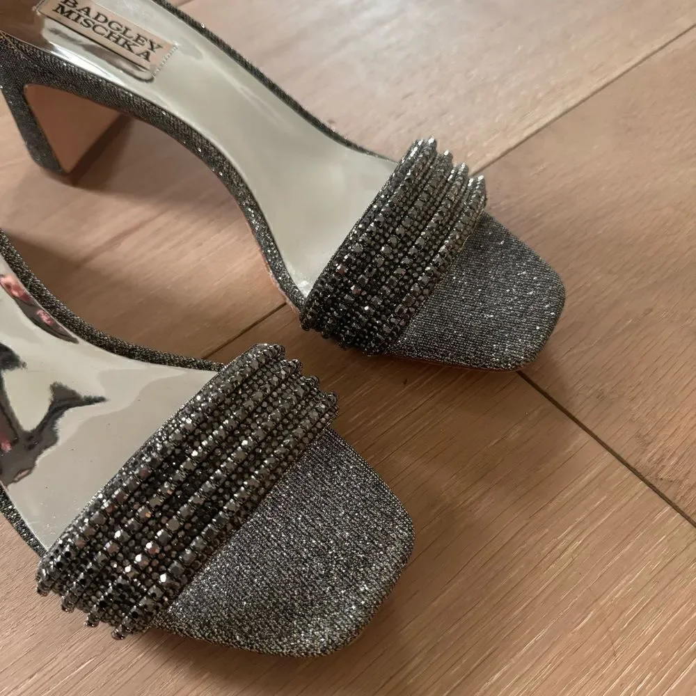 Badgley Mischka Brand Kameryn Open-Toe Block Heel 8 1/2